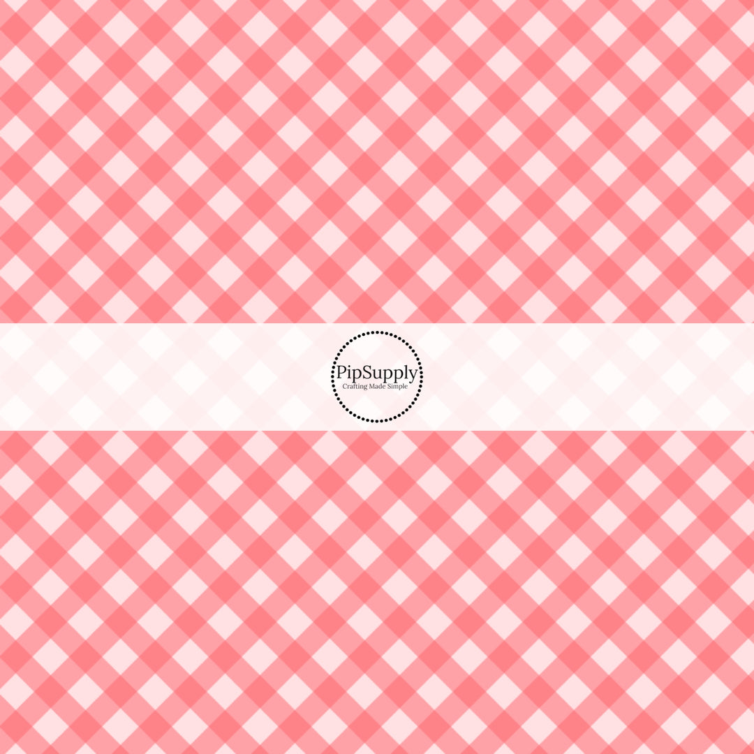 These spring fabric by the yard features pink plaid pattern. This fun pattern fabric can be used for all your sewing and crafting needs!