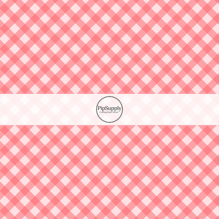 These spring fabric by the yard features pink plaid pattern. This fun pattern fabric can be used for all your sewing and crafting needs!