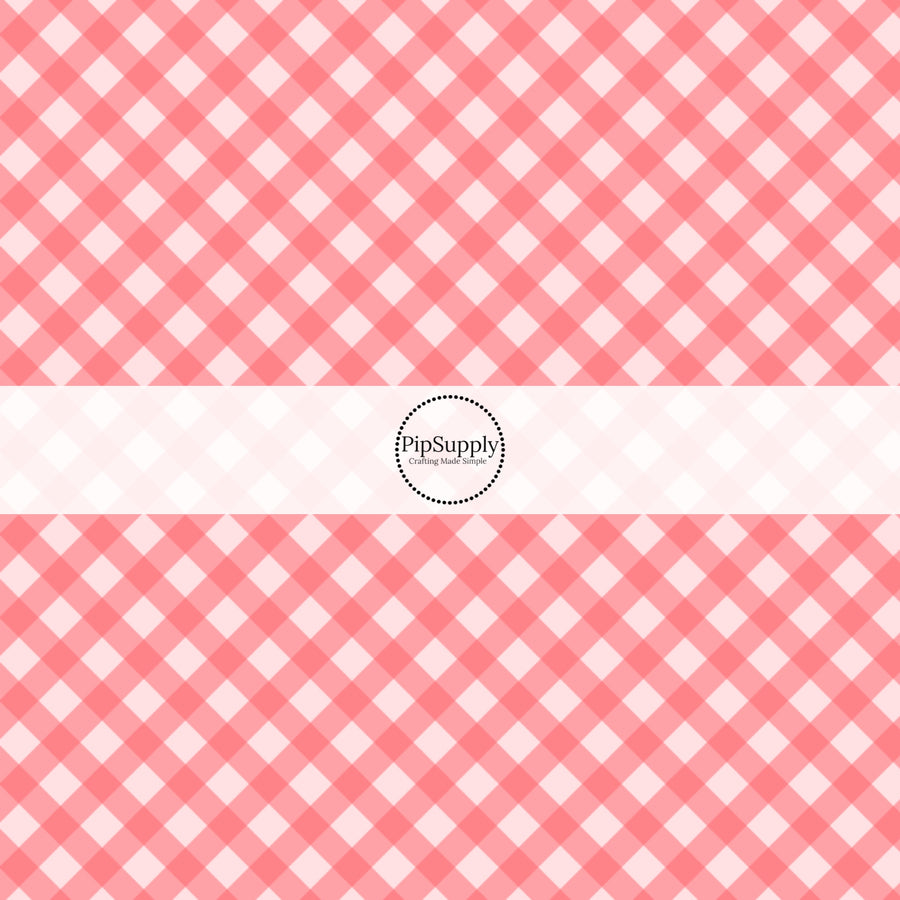 These spring fabric by the yard features pink plaid pattern. This fun pattern fabric can be used for all your sewing and crafting needs!