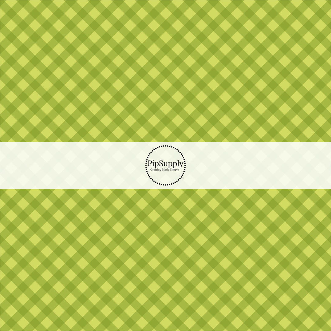 These spring fabric by the yard features green plaid pattern. This fun pattern fabric can be used for all your sewing and crafting needs!