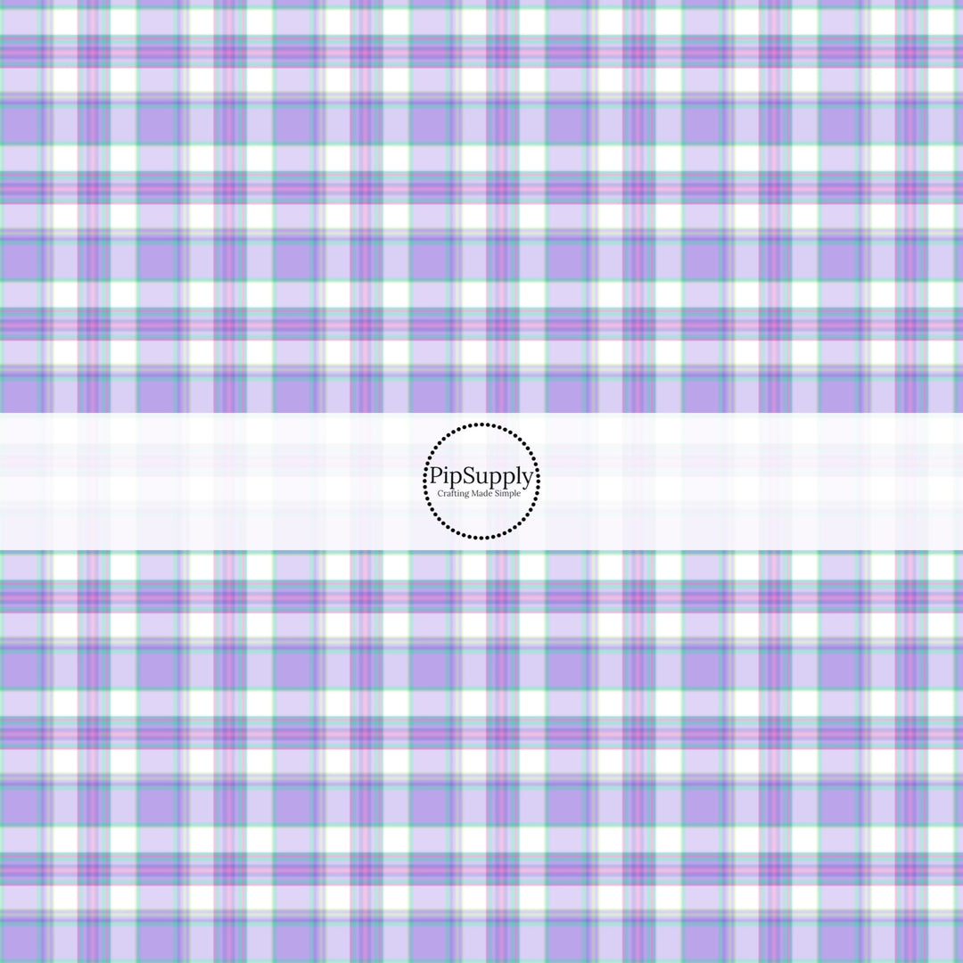 This spring fabric by the yard features purple spring tartan pattern. This fun pattern fabric can be used for all your sewing and crafting needs!