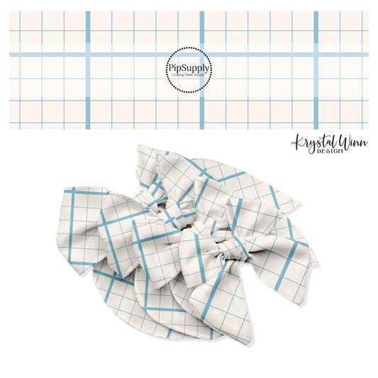 Blue lines on cream graph paper bow strips