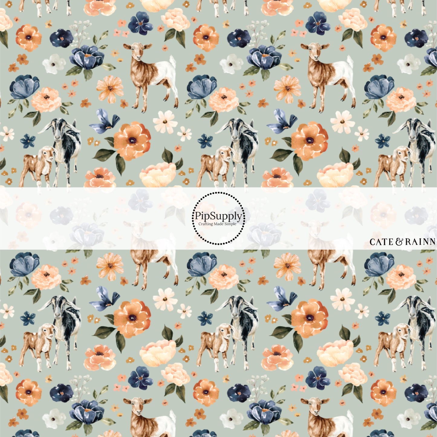 These spring and summer pattern fabric by the yard features farm and meadow goats. This fun fabric can be used for all your sewing and crafting needs!