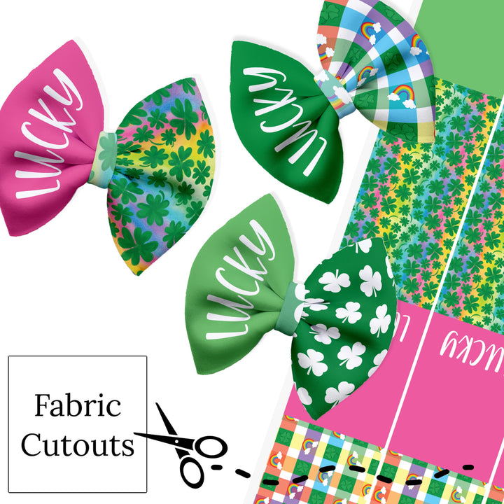 These St. Patrick's Day neoprene pinch bows can be quickly cut and assembled for a trendy holiday season bow. They're ideal for easy at-home styling, individual use, or even resale. Get creative and add a splash of color to your look with these low-maintenance bows.