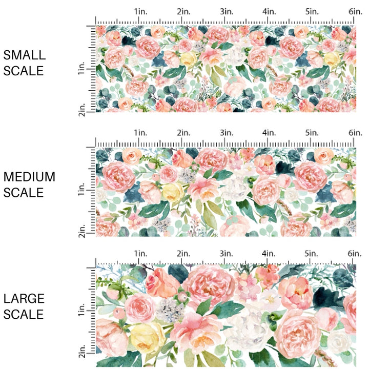 These spring floral fabric by the yard features blush floral pattern and greenery. This fun pattern fabric can be used for all your sewing and crafting needs!