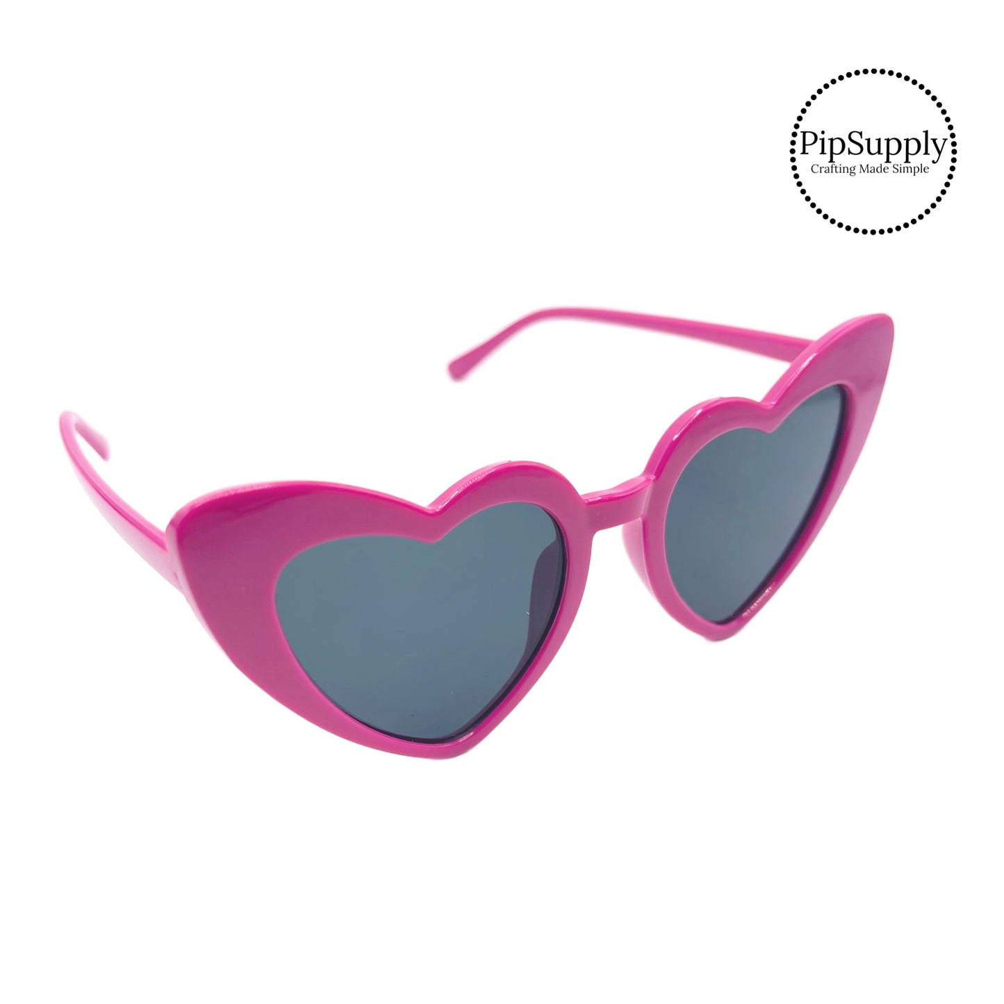 Solid magenta heart cat eye sunglasses