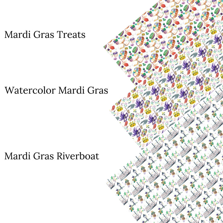 Mardi Gras Treats Faux Leather Sheets