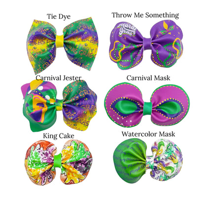 Mardi Gras Faux Leather DIY Hair Bows & Craft Cutouts - PIPS EXCLUSIVE