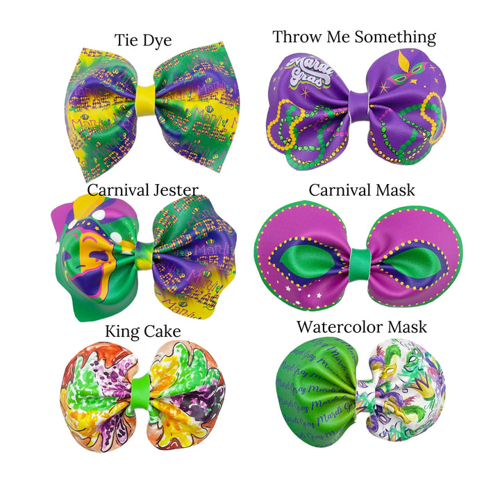 Mardi Gras Faux Leather DIY Hair Bows & Craft Cutouts