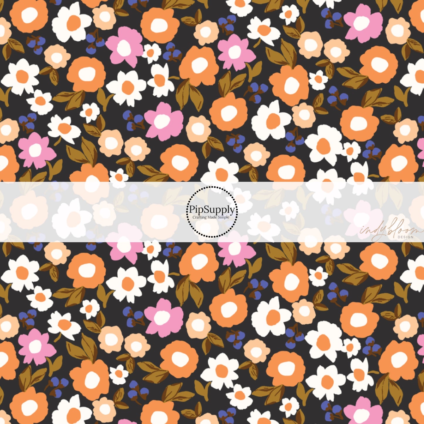 These Halloween themed pattern fabric by the yard features the following design elements: multi color tiny flowers on black. This fun spooky themed fabric can be used for all your sewing and crafting needs!