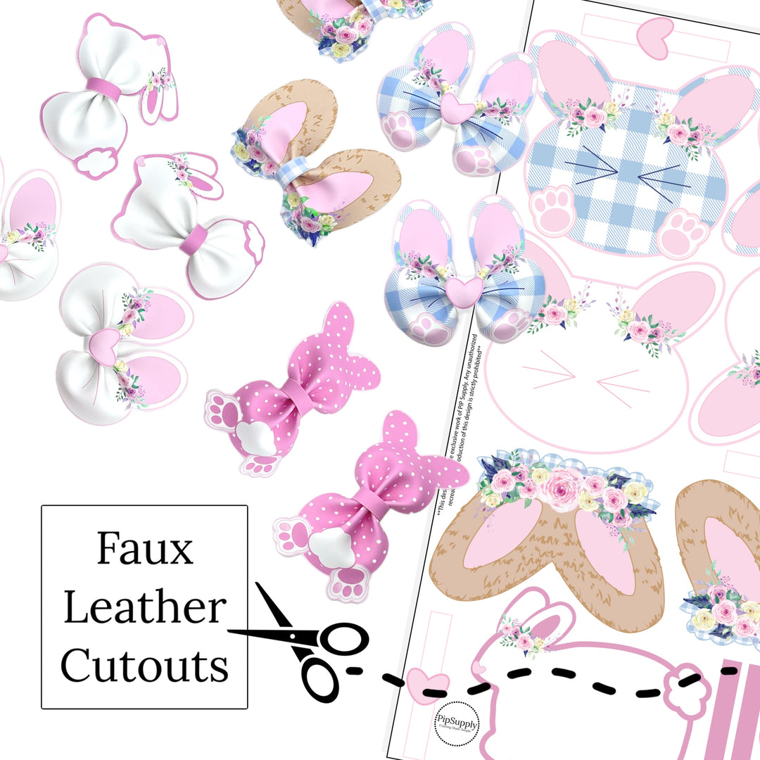 MINI Bunny Hop PIGGIE Faux Leather DIY Hair Bows & Craft Cutouts