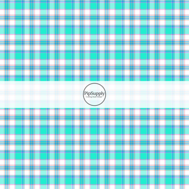 This spring fabric by the yard features mint spring tartan pattern. This fun pattern fabric can be used for all your sewing and crafting needs!