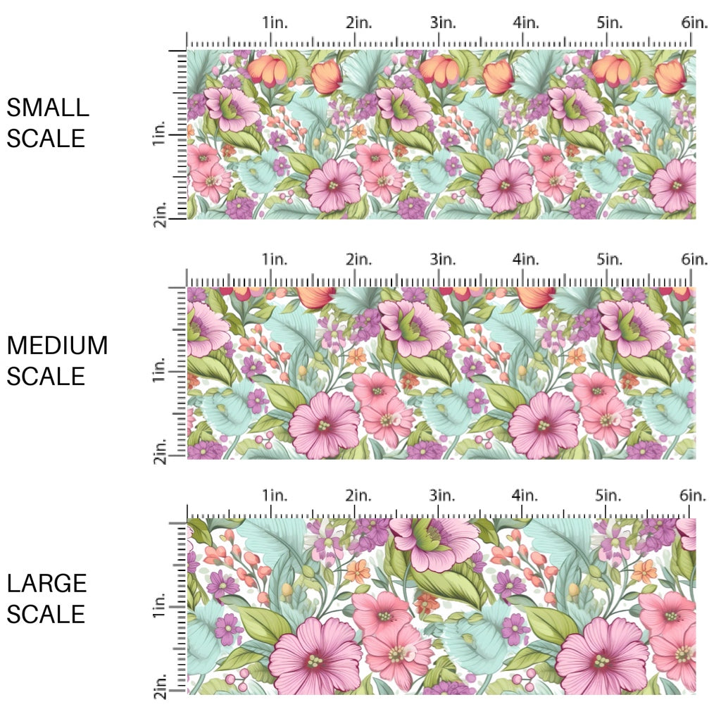 These floral fabric by the yard features colorful flower garden. This fun pattern fabric can be used for all your sewing and crafting needs!