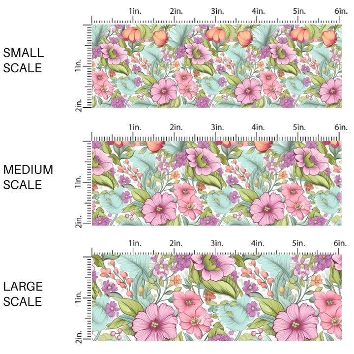 These floral fabric by the yard features colorful flower garden. This fun pattern fabric can be used for all your sewing and crafting needs!