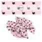 Black cats with white moons and stars on pink hair bow strips