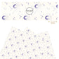 These moon themed light cream faux leather sheets contain the following design elements: purple crescent moons surrounded by moonlight beams and small stars on ivory.  Our CPSIA compliant faux leather sheets or rolls can be used for all types of crafting projects. 