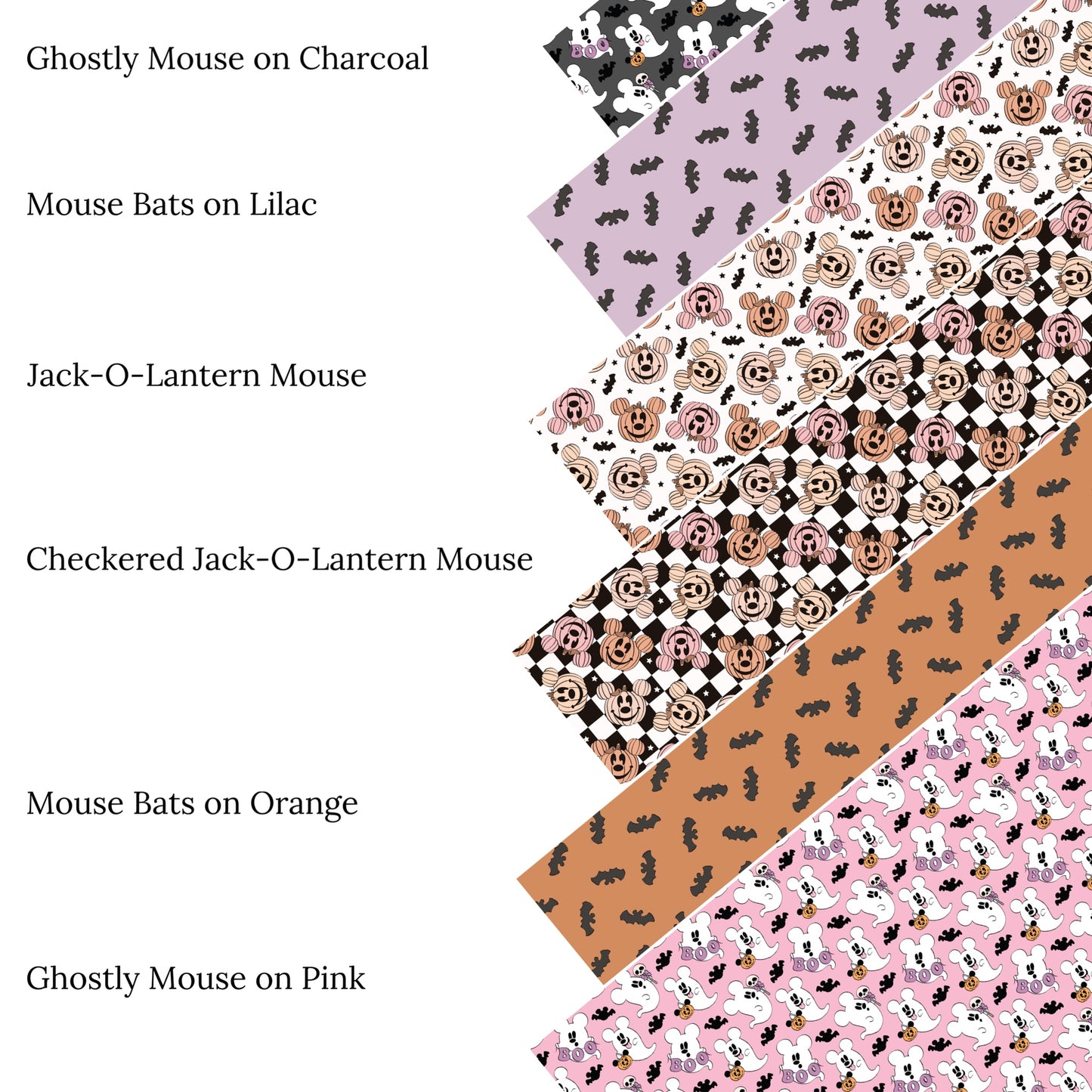 Checkered Jack-O-Lantern Mouse Faux Leather Sheets