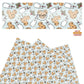 Milk, mouse ear cookies, holly, and stars on blue faux leather sheets