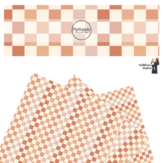 Multi brown and cream checkered faux leather sheets