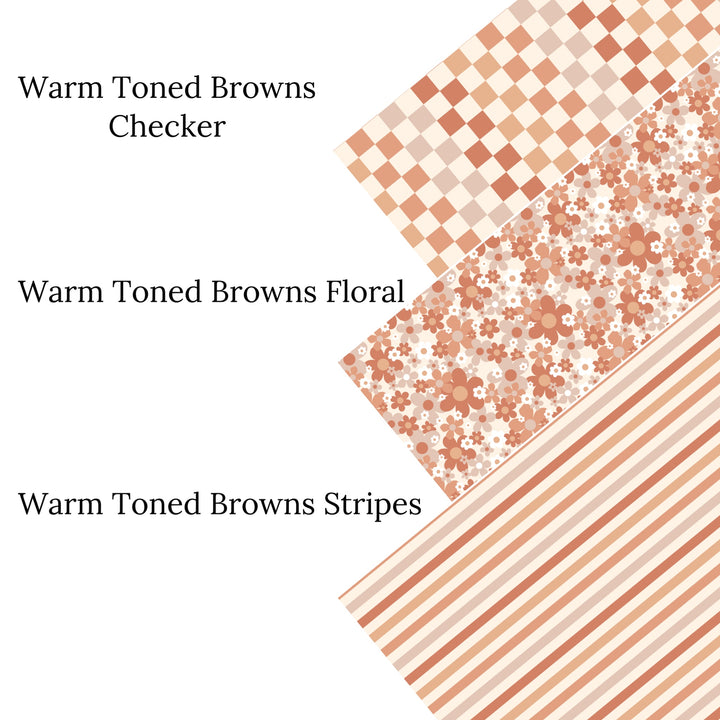 Warm Toned Browns Checker Faux Leather Sheets