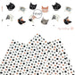 These Halloween themed pattern faux leather sheets contain the following design elements: colorful cats. Our CPSIA compliant faux leather sheets or rolls can be used for all types of crafting projects.