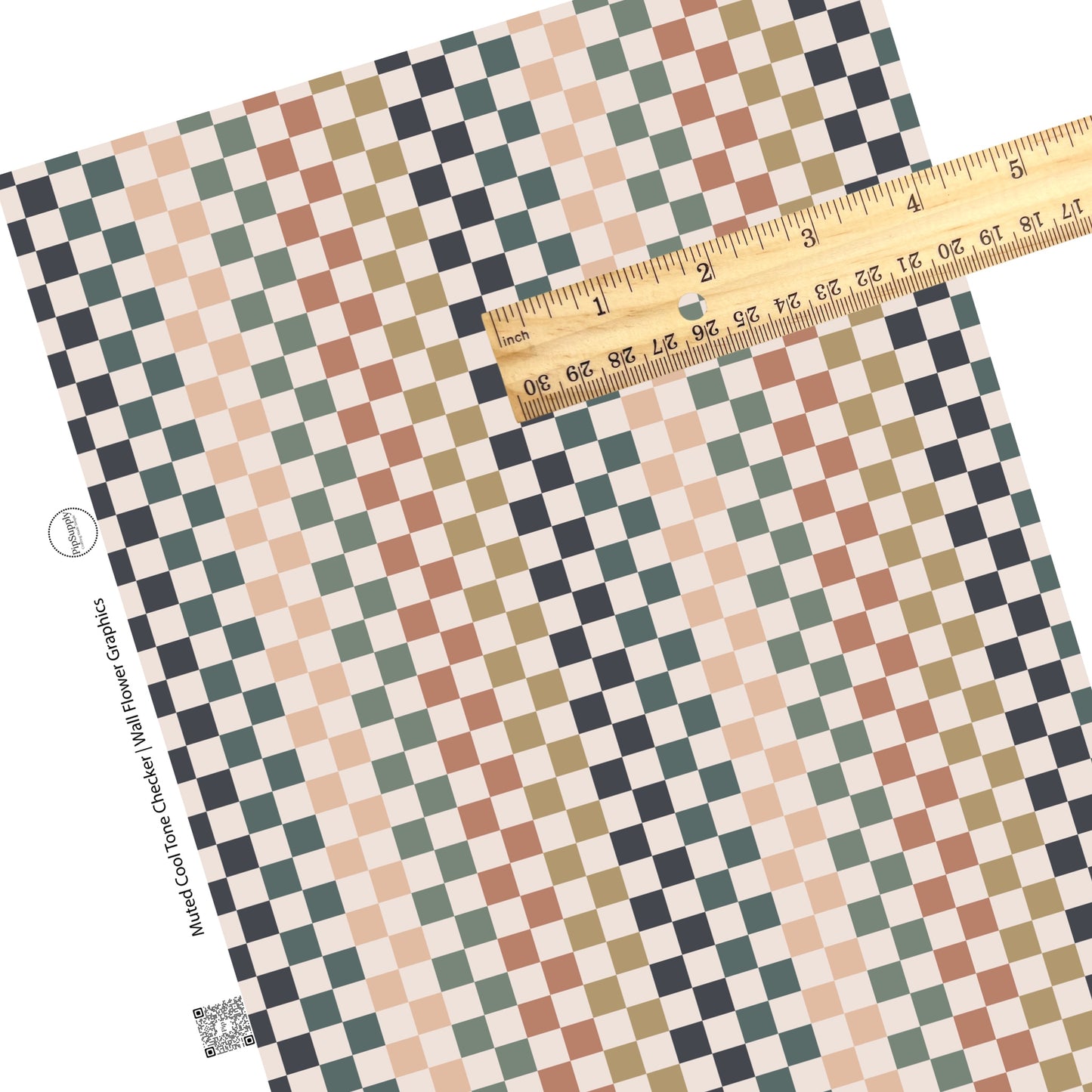 Multi checker with cream faux leather sheets