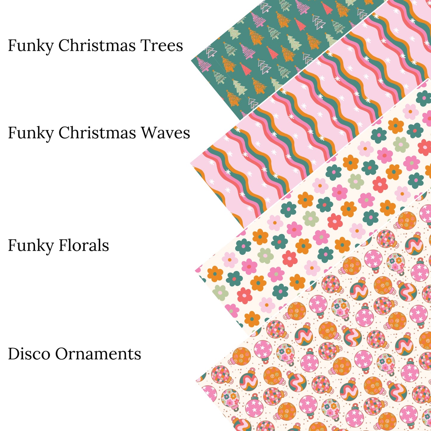 Funky Christmas Trees Faux Leather Sheets