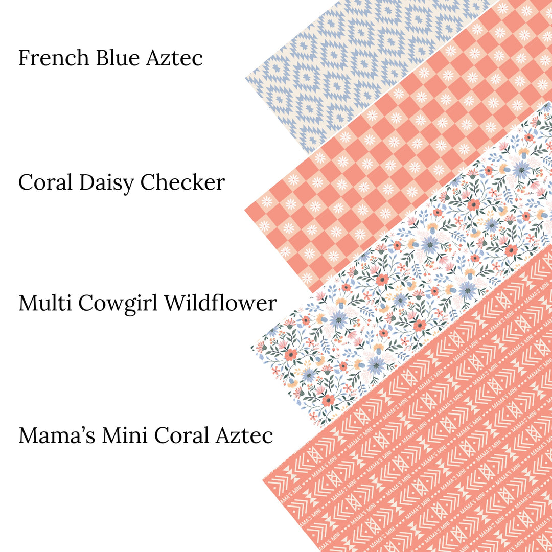 Mama’s Mini Coral Aztec Faux Leather Sheets