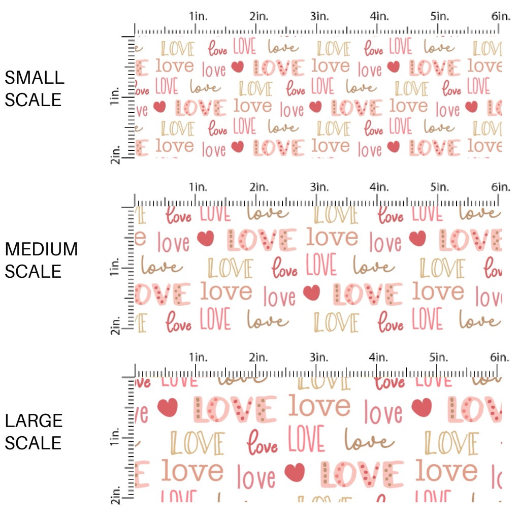 This holiday fabric by the yard features "LOVE" sayings and hearts. This festive pattern fabric can be used for all your sewing and crafting needs!