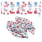 These 4th of July themed no sew bow strips can be easily tied and attached to a clip for a finished hair bow. These patterned bow strips are great for personal use or to sell. These bow strips features patriotic dogs on cream.