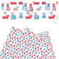 These 4th of July faux leather sheets contain the following design elements: patriotic dogs on cream. Our CPSIA compliant faux leather sheets or rolls can be used for all types of crafting projects.
