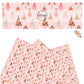 Patterned christmas trees pink and green on pink faux leather sheets