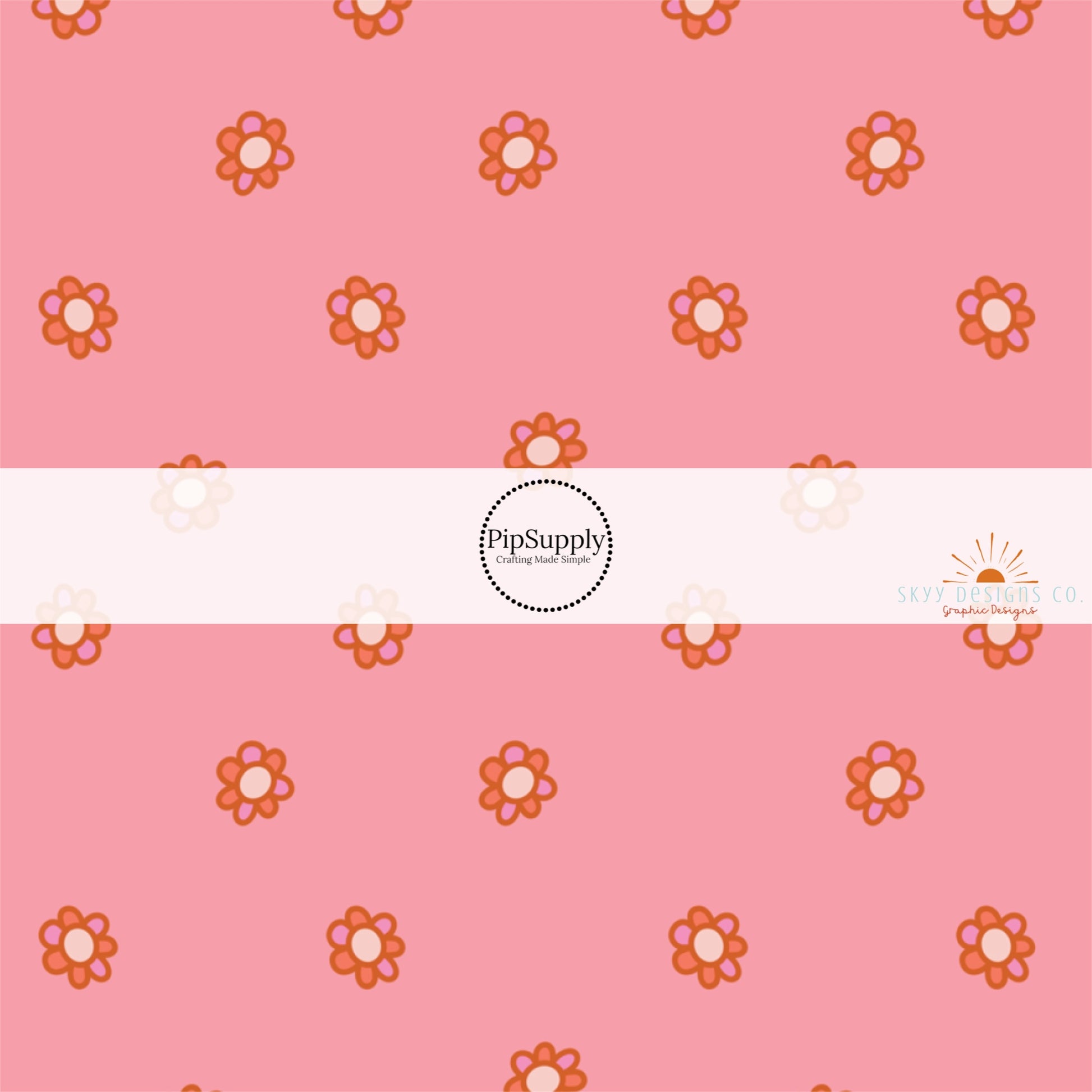 These Halloween themed pattern fabric by the yard features the following design elements: tiny flowers on pink. This fun spooky themed fabric can be used for all your sewing and crafting needs!