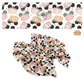Black mouse ears on multi pumpkins and stars on cream hair bow strips