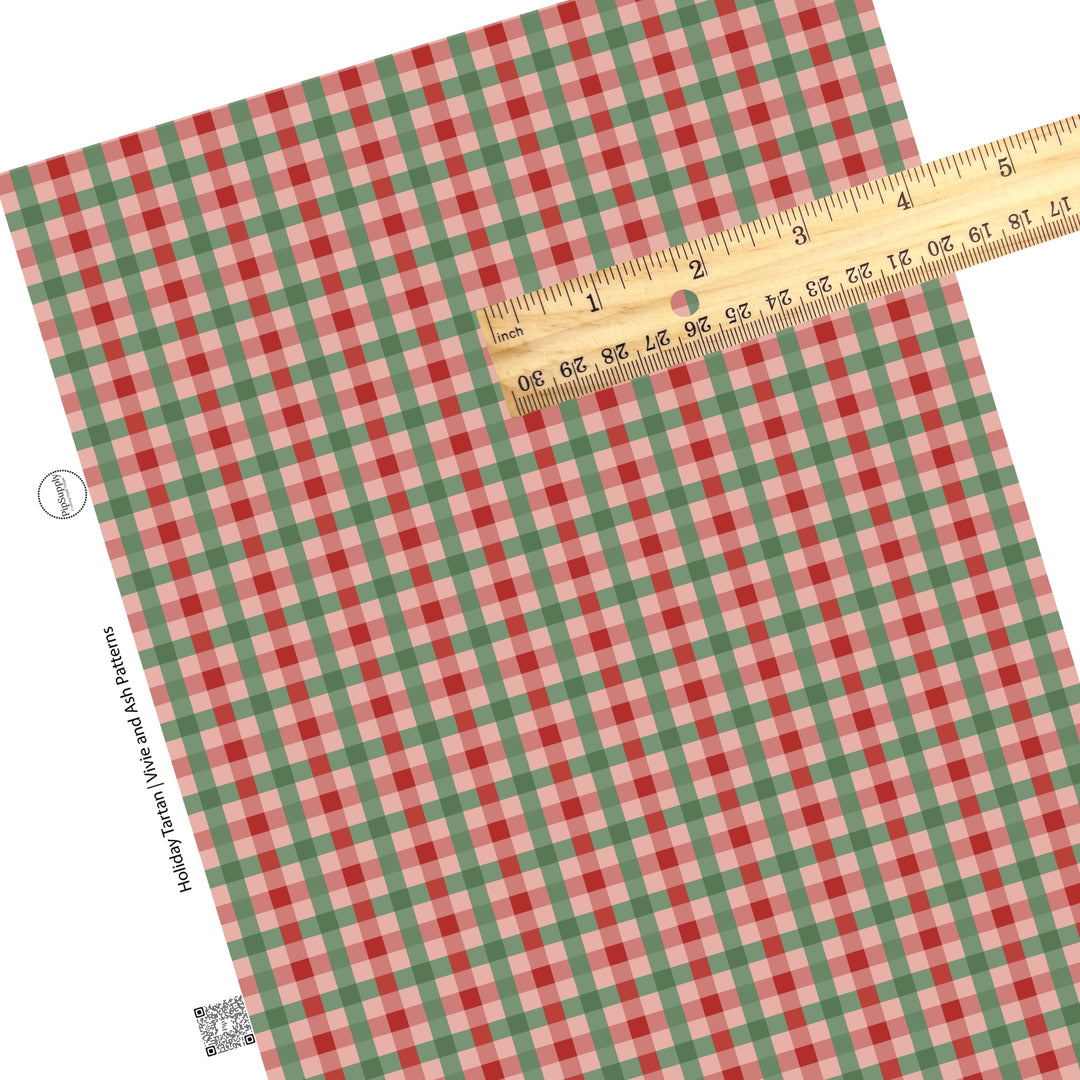 Christmas plaid multi faux leather sheets