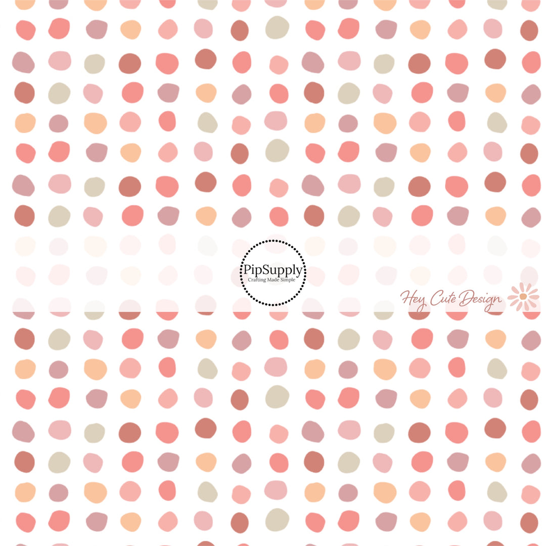 This summer fabric by the yard features multi colored dots on white. This fun themed fabric can be used for all your sewing and crafting needs!