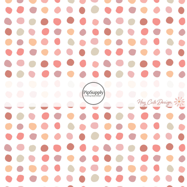 This summer fabric by the yard features multi colored dots on white. This fun themed fabric can be used for all your sewing and crafting needs!