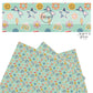 Colorful fun school stickers on aqua faux leather sheets