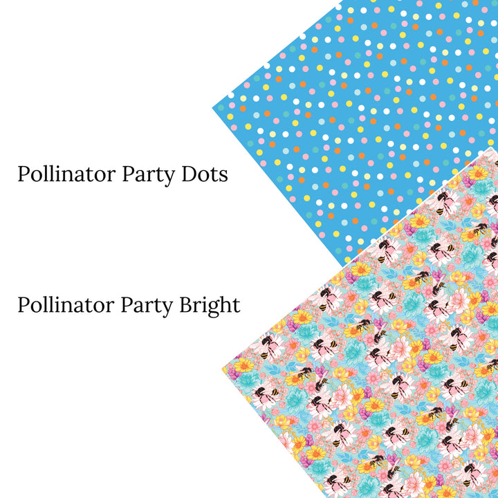 Pollinator Party Bright Faux Leather Sheets