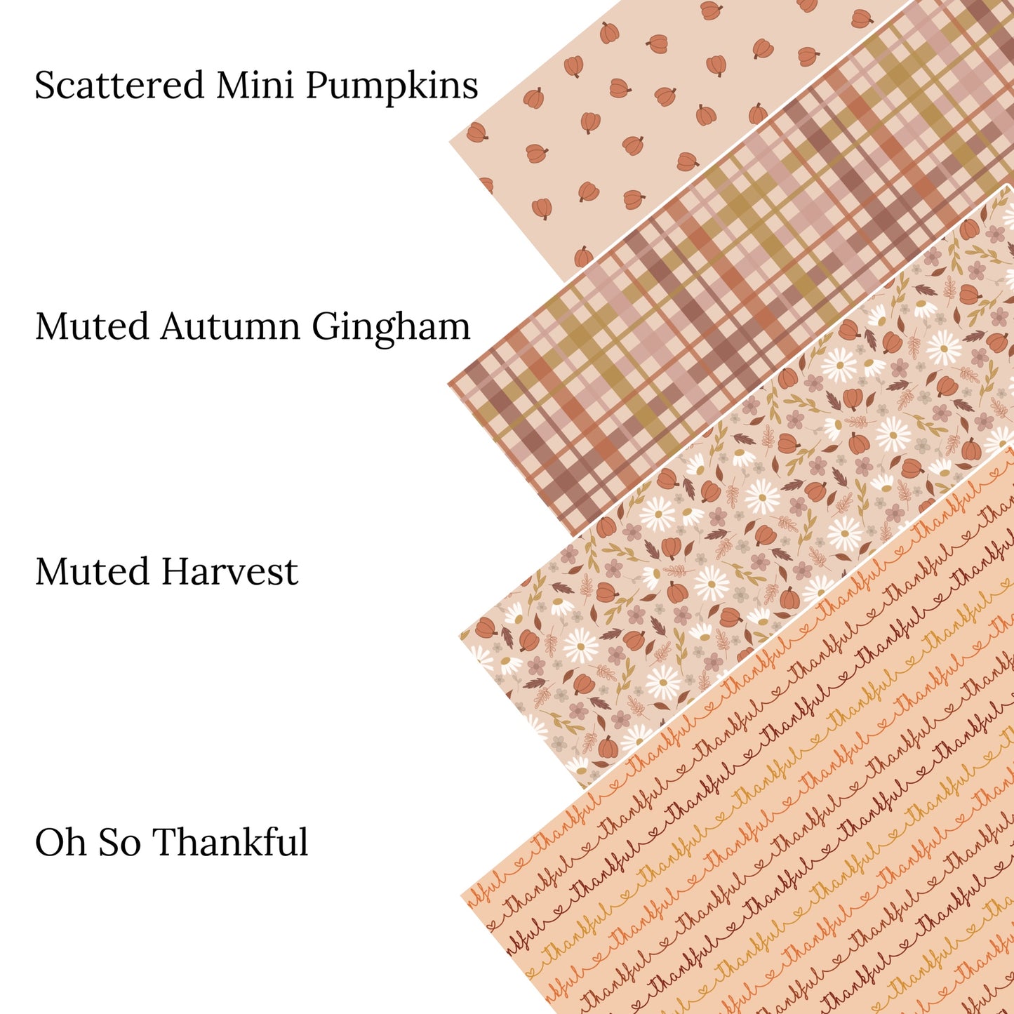 Scattered Mini Pumpkins Faux Leather Sheets