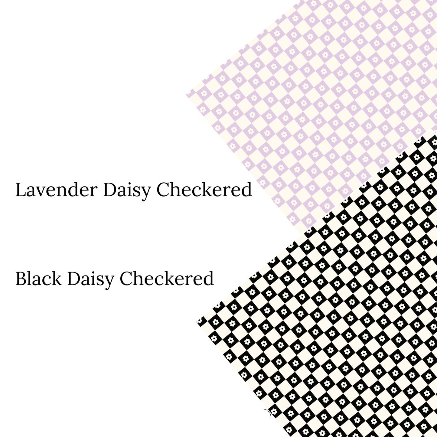 Lavender Daisy Checkered Faux Leather Sheets