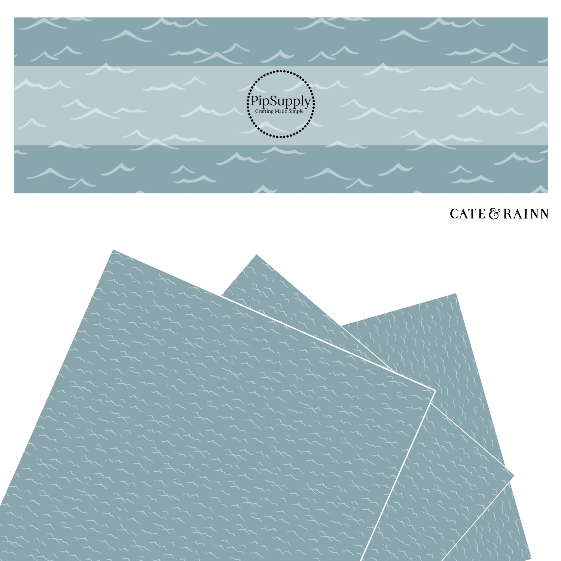 These wave themed blue faux leather sheets contain the following design elements: light blue ocean waves. Our CPSIA compliant faux leather sheets or rolls can be used for all types of crafting projects.