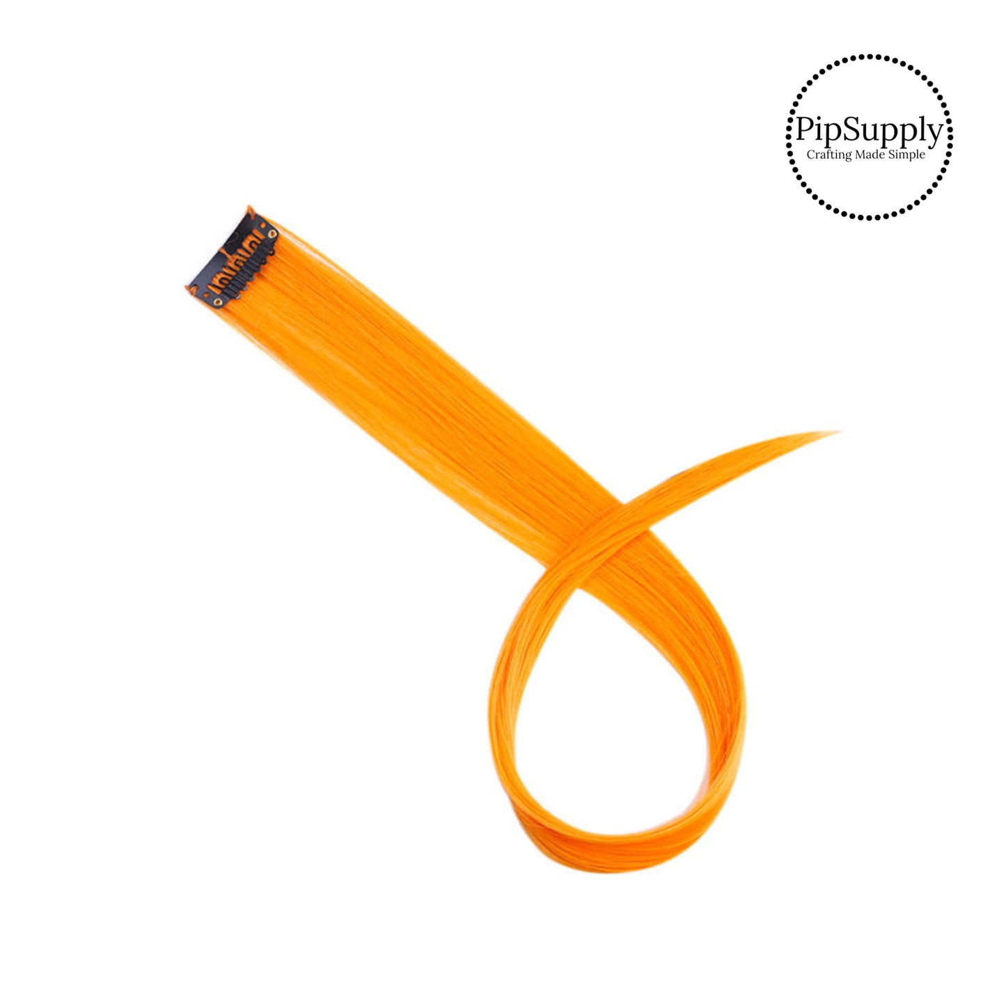 Solid halloween orange hair clip extension