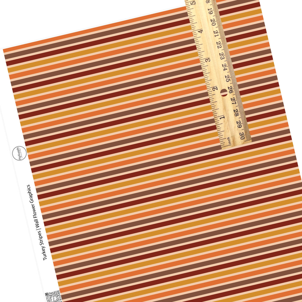 Thanksgiving stripes on peach faux leather sheets