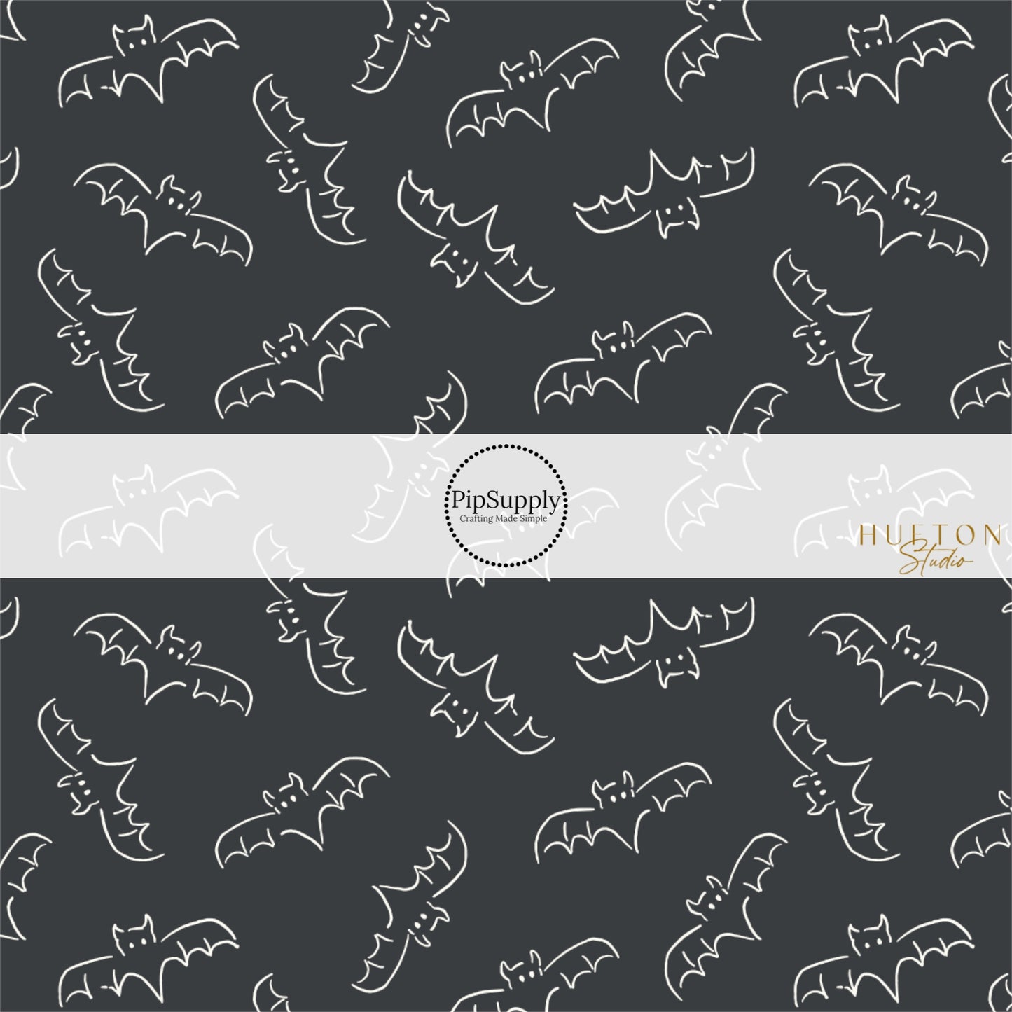 These Halloween themed pattern fabric by the yard features the following design elements: bat outlines on black. This fun spooky themed fabric can be used for all your sewing and crafting needs!