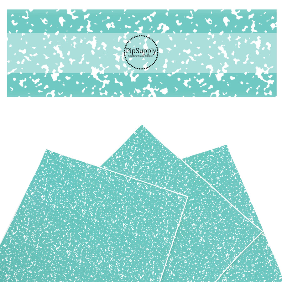 These school supply faux leather sheets contain the following design elements: classic aqua composition pattern. Our CPSIA compliant faux leather sheets or rolls can be used for all types of crafting projects.