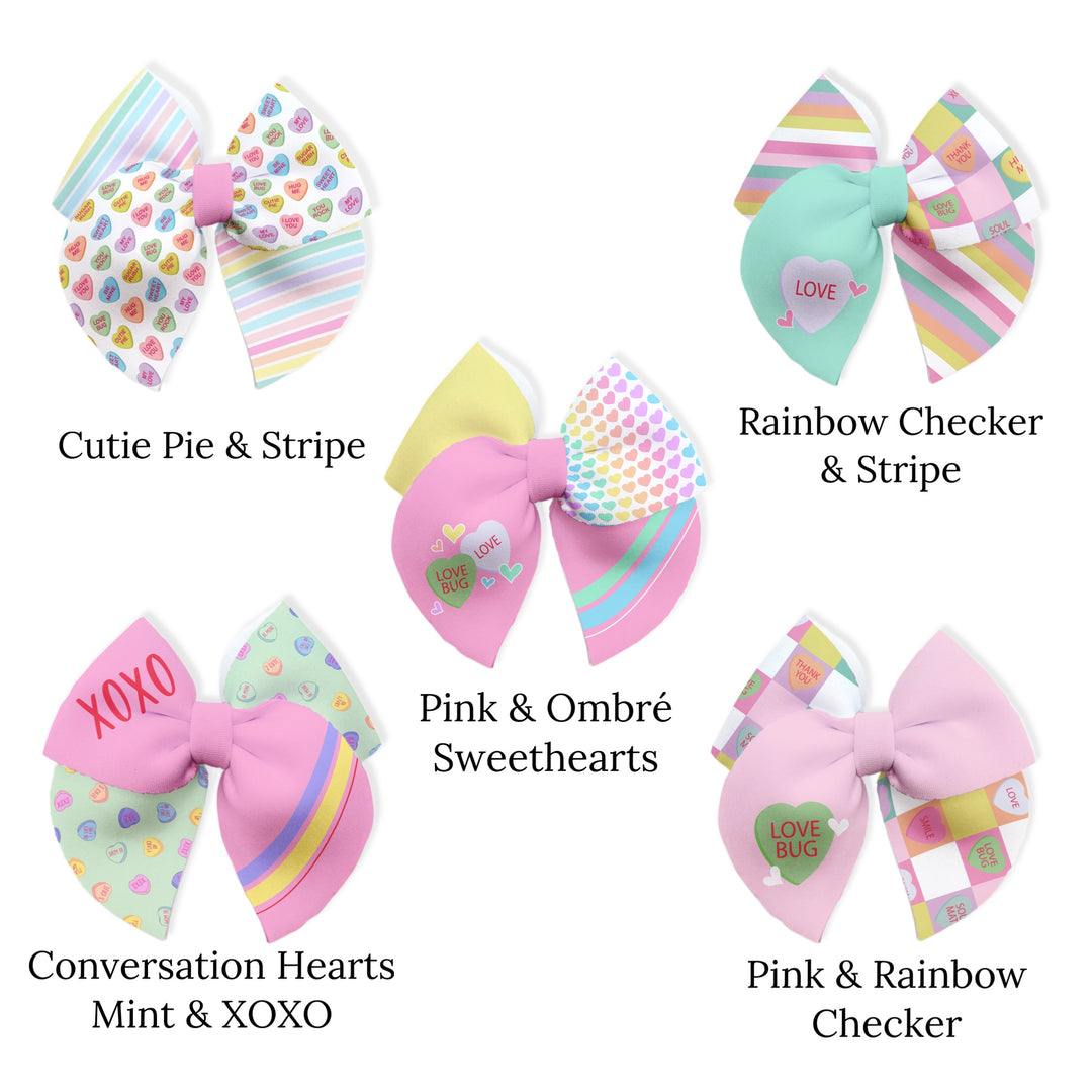 Pastel Candy Hearts Sailor Neoprene DIY Hair Bows