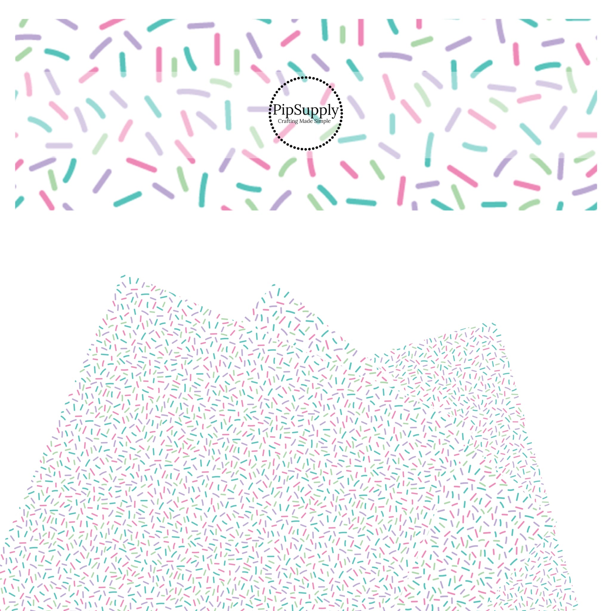 Birthday Sprinkles Faux Leather Sheet - Pastel Cupcake Sprinkles Faux ...