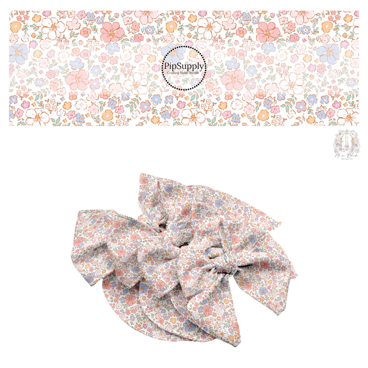 These spring themed no sew bow strips can be easily tied and attached to a clip for a finished hair bow. These bow strips are great for personal use or to sell. These bow strips feature the following design elements: pastel floral patterns.