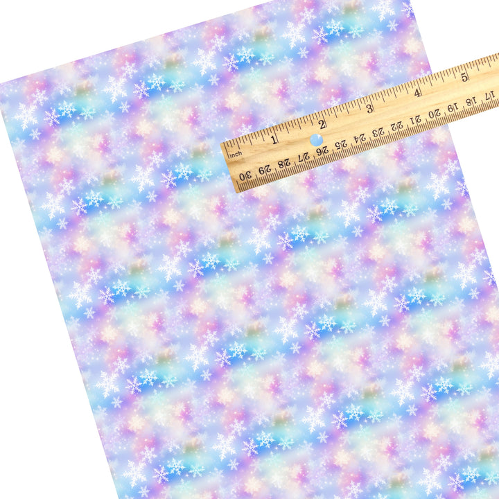 Pastel Galaxy Snowflake Faux Leather Sheets